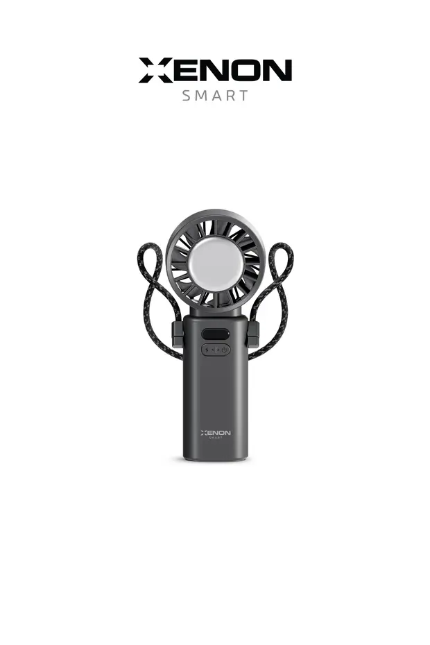 Peltier Buz Soğutmalı El Vantilatörü | 100 Kademe, 3600mAh, 8300 RPM, USB-C, Askılı (Gri-X6111)
